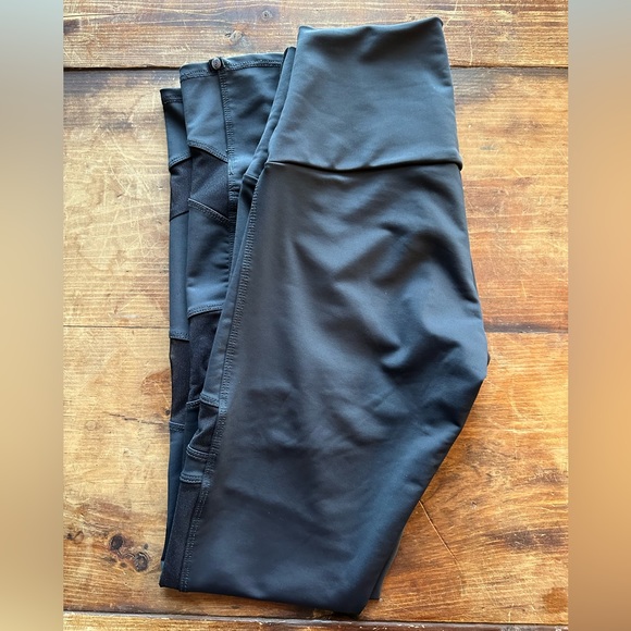 Onzie Women's Black Mesh Bandage Paneled Yoga Pants - Picture 7 of 12